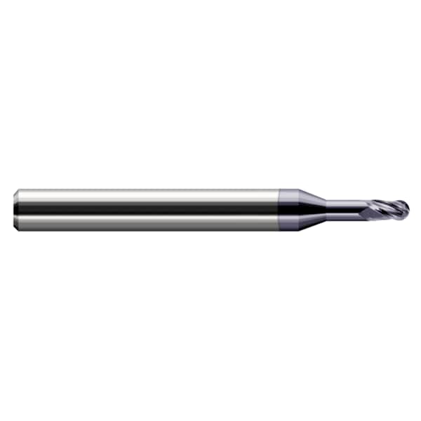 Harvey Tool Miniature End Mill - Ball - Long Reach, Stub Flute, 0.0200" 844420-C3 - main